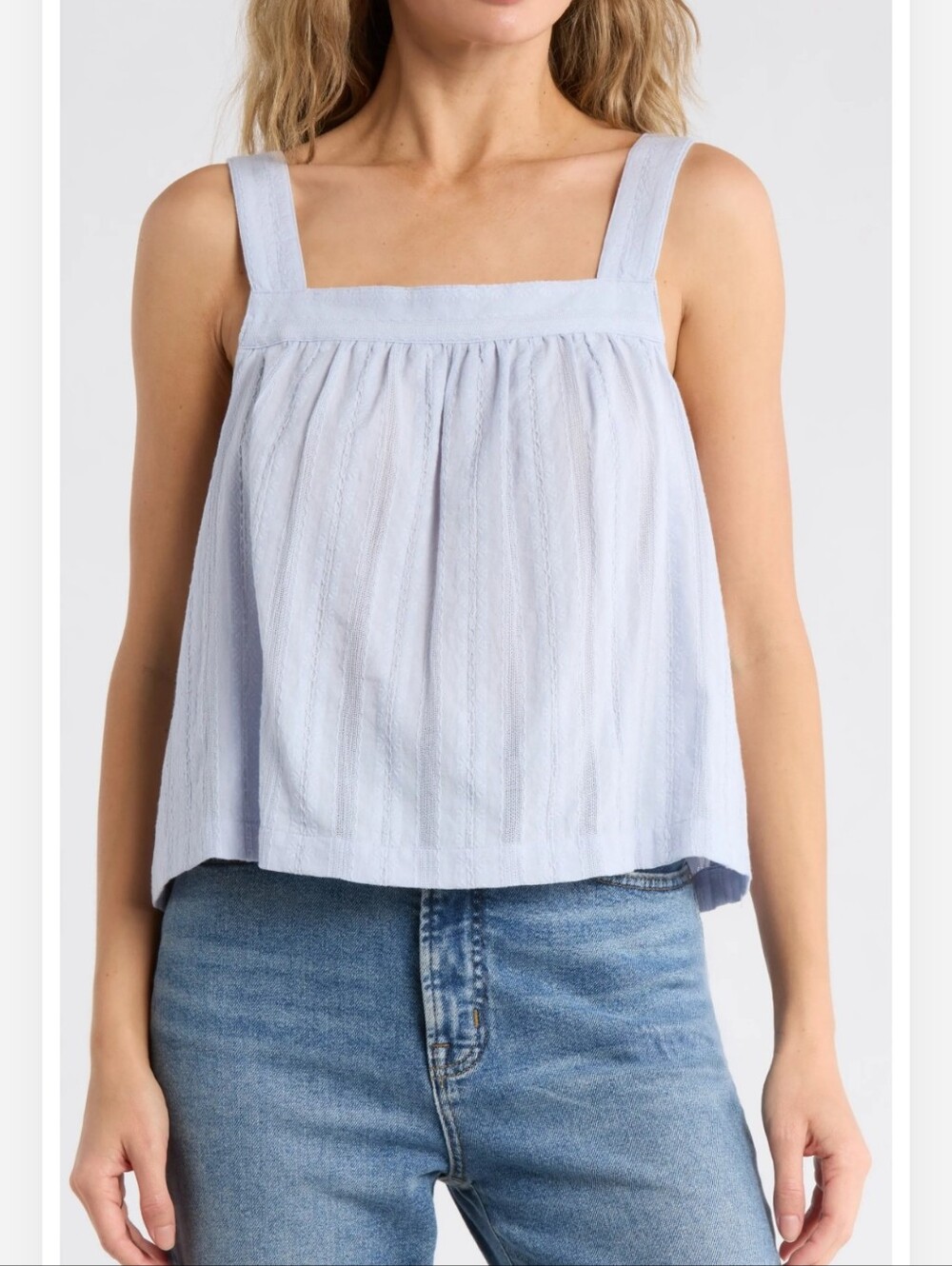 Splendid Jacquard Woven Tank In Color Country Air Blue Size XL NWT